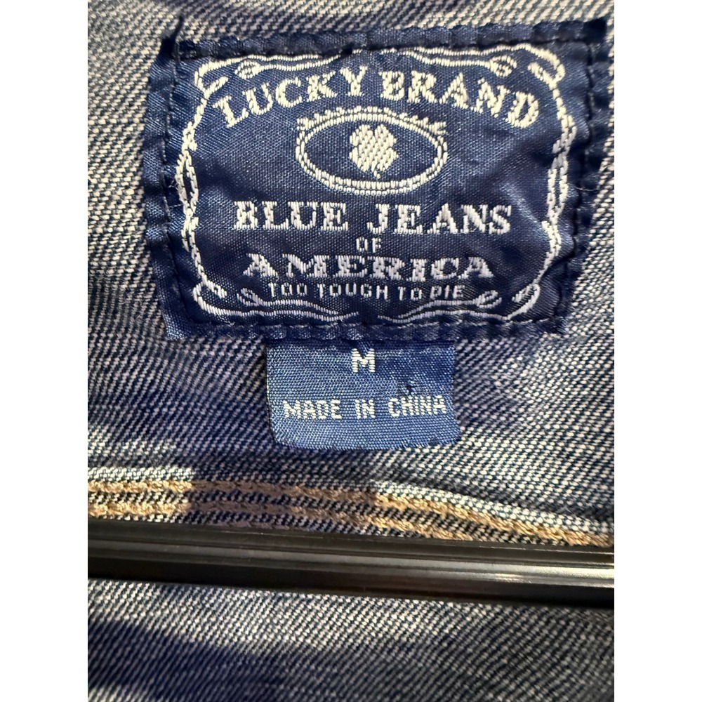 Lucky Brand Pixie Denim Jacket Medium Wash Blue‎ Trucker 7W12247 Womens Medium - Picture 5 of 16